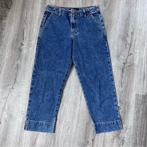 Lei Capri Blue Jeans Womens Size 7 Regular Vintage Capri thick cuff 100% cotton